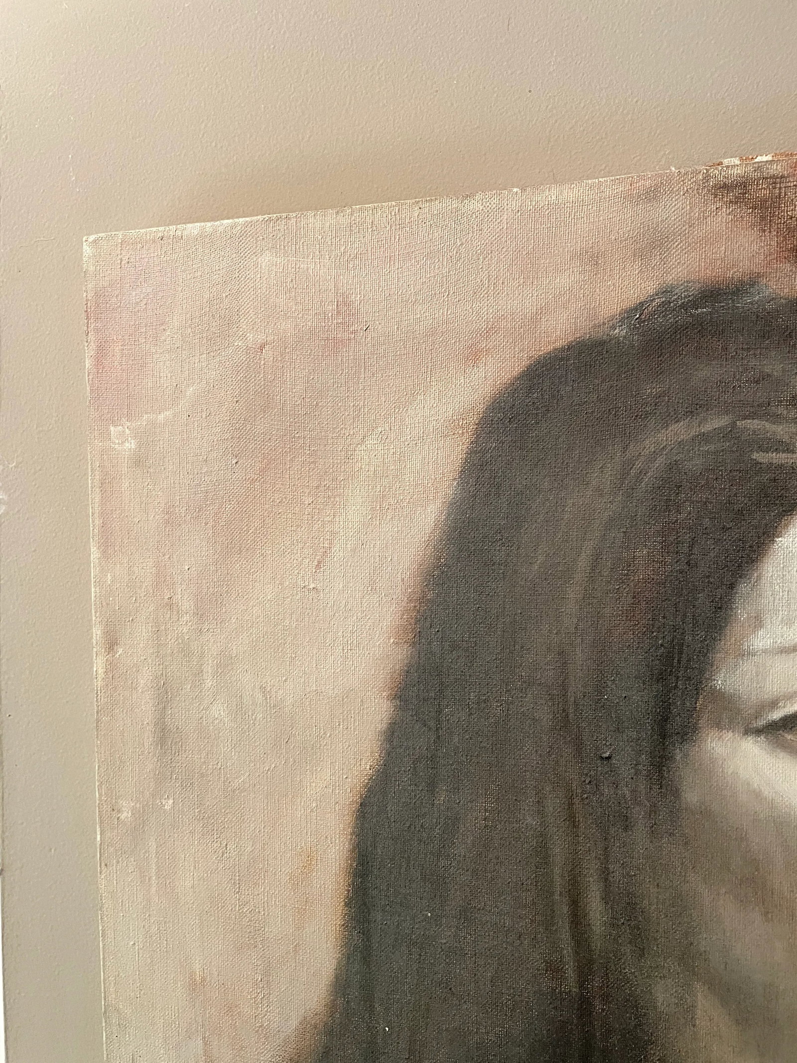 1970s Black and White Oil Painting of a Seated Nude Woman - 6