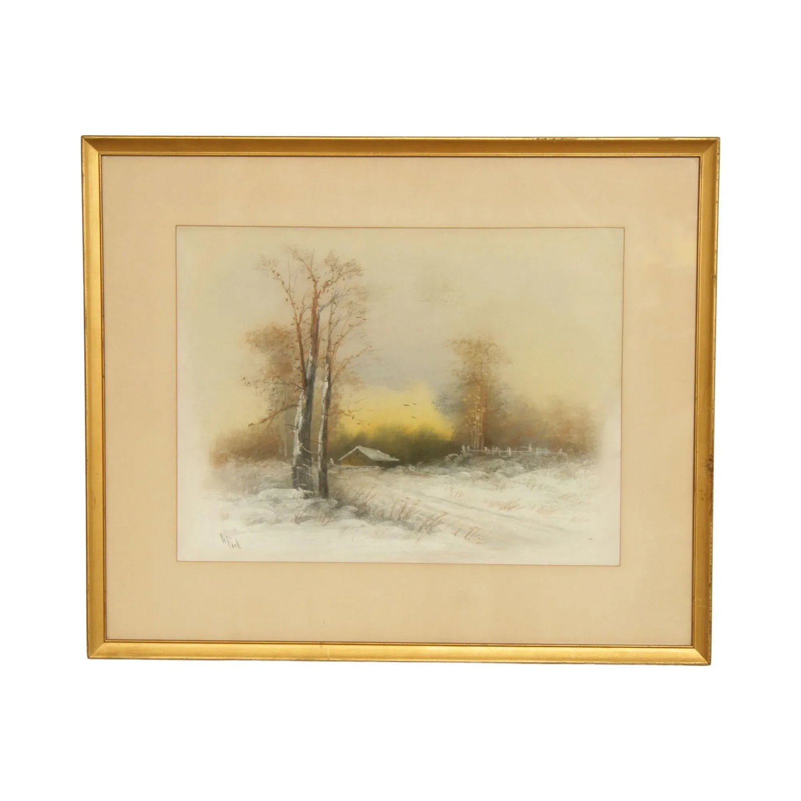 American 20th C. Farmhouse Landscape Pastel Drawing, Signed - 13