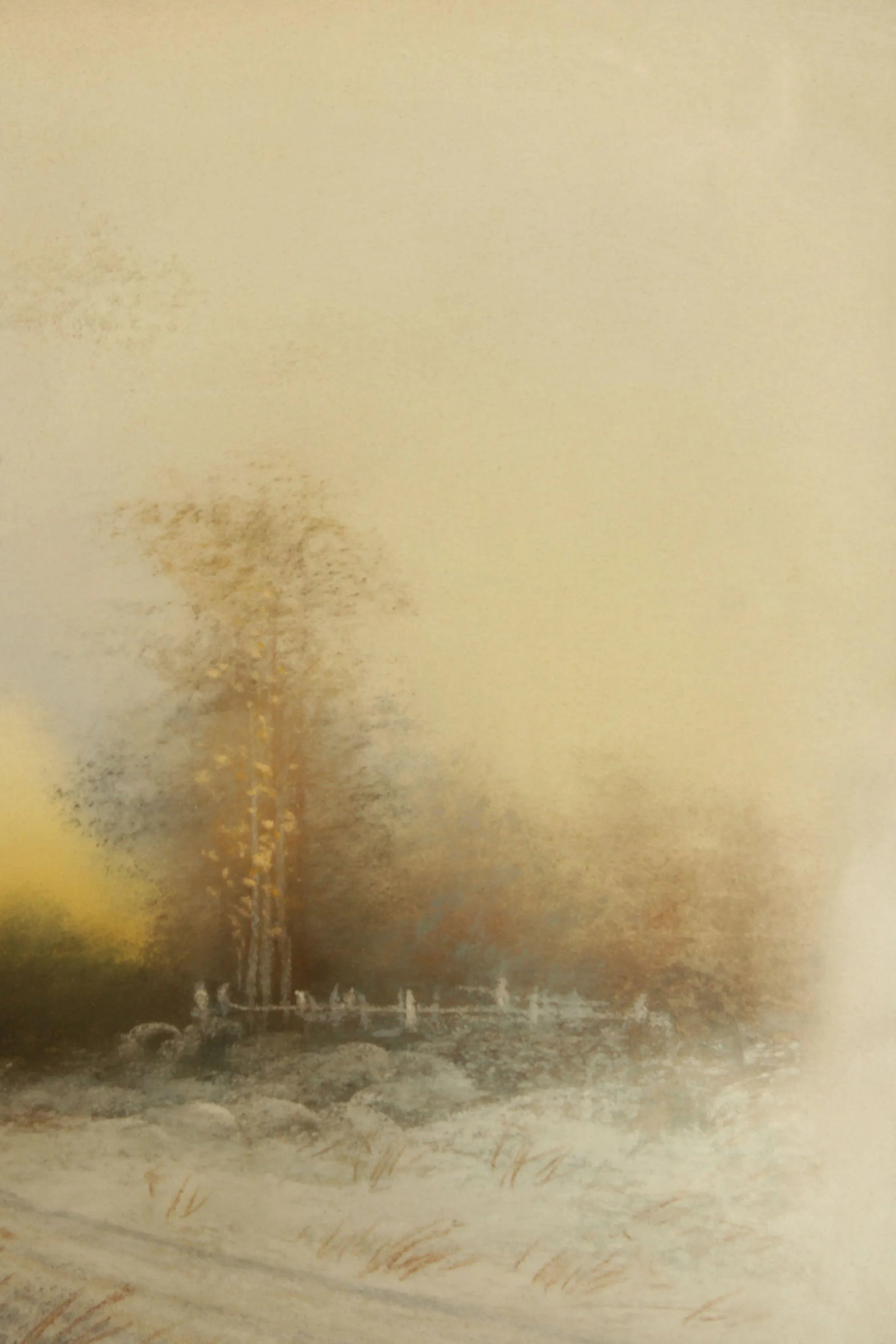 American 20th C. Farmhouse Landscape Pastel Drawing, Signed - 8