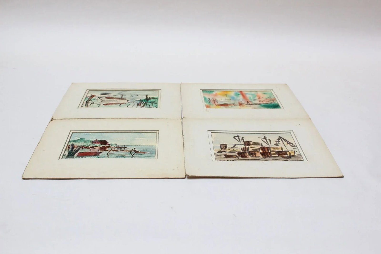 Collection of Boat Watercolors by Stanley C. Brodey - 2