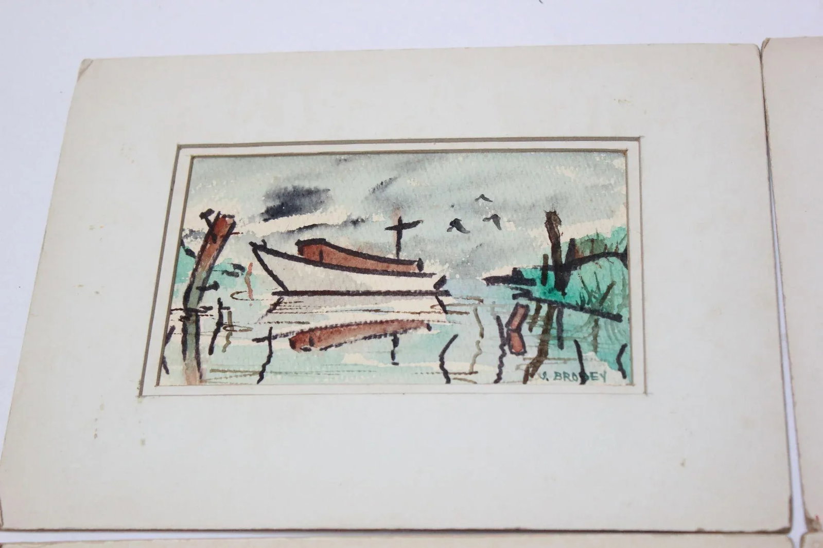 Collection of Boat Watercolors by Stanley C. Brodey - 4