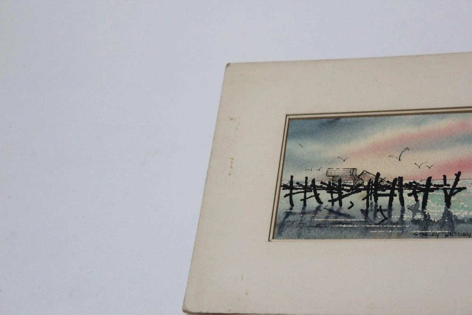 Set of Four Plein-Air Seascape Watercolors by Stanley C. Brodey - 8