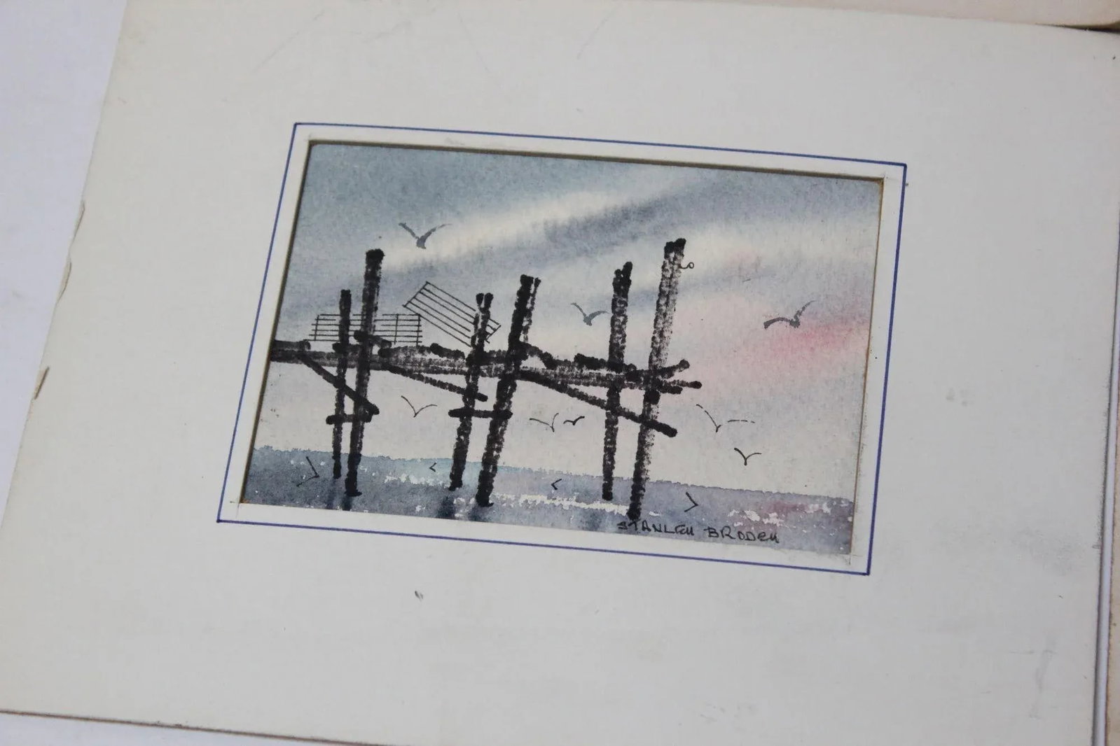 Set of Four Plein-Air Seascape Watercolors by Stanley C. Brodey - 9