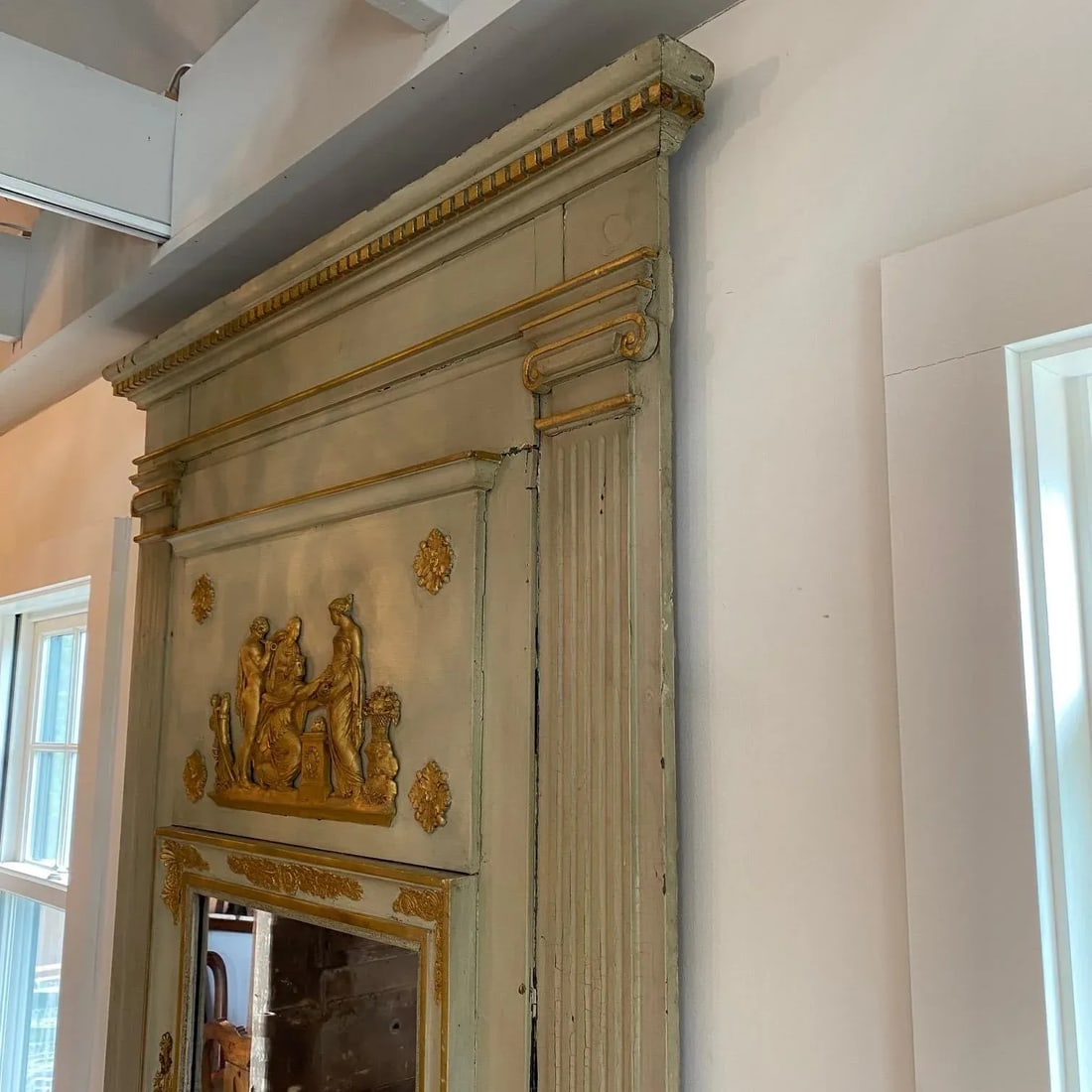 French Early 19th Century Louis Xvi Period Trumeau Mirror - 10