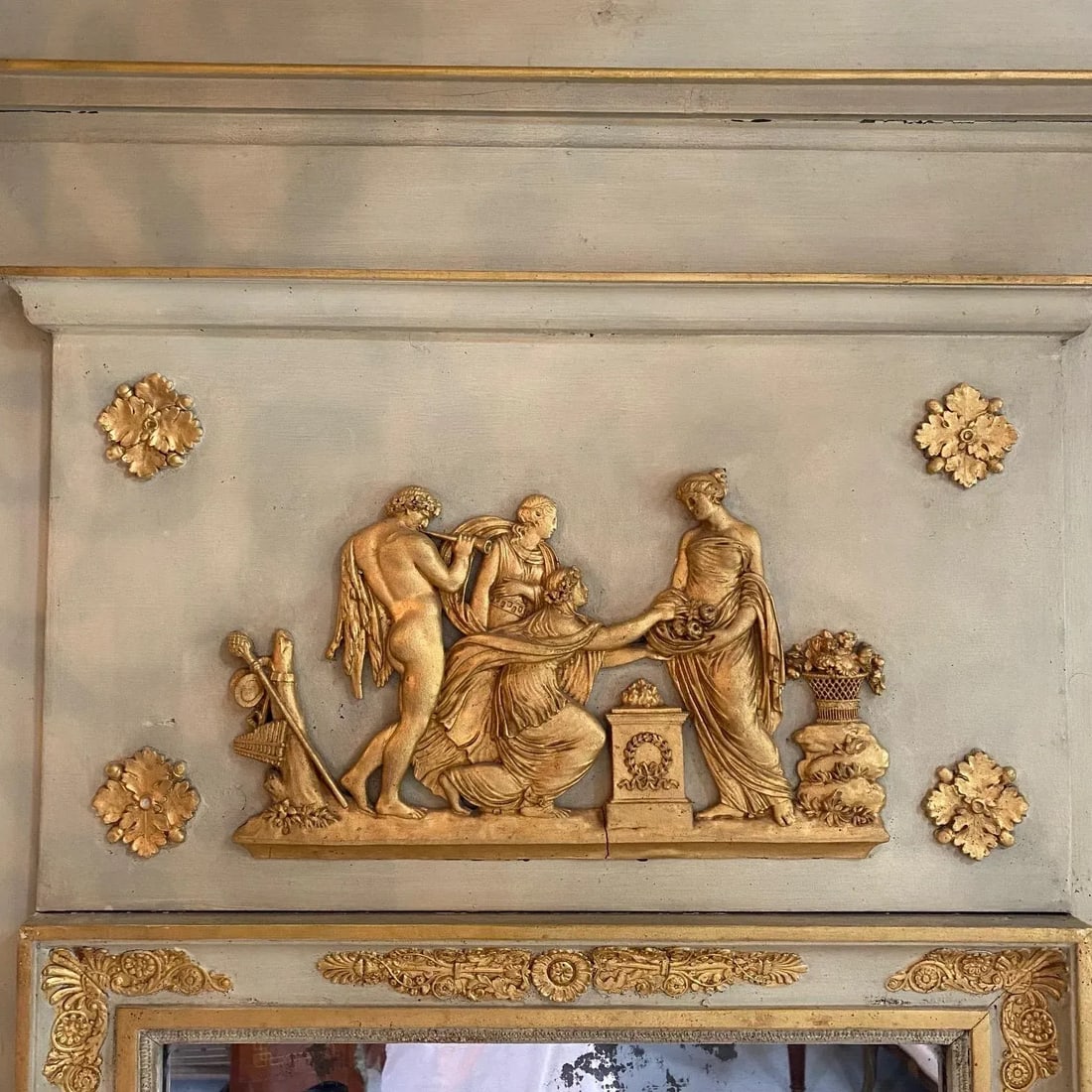 French Early 19th Century Louis Xvi Period Trumeau Mirror - 12