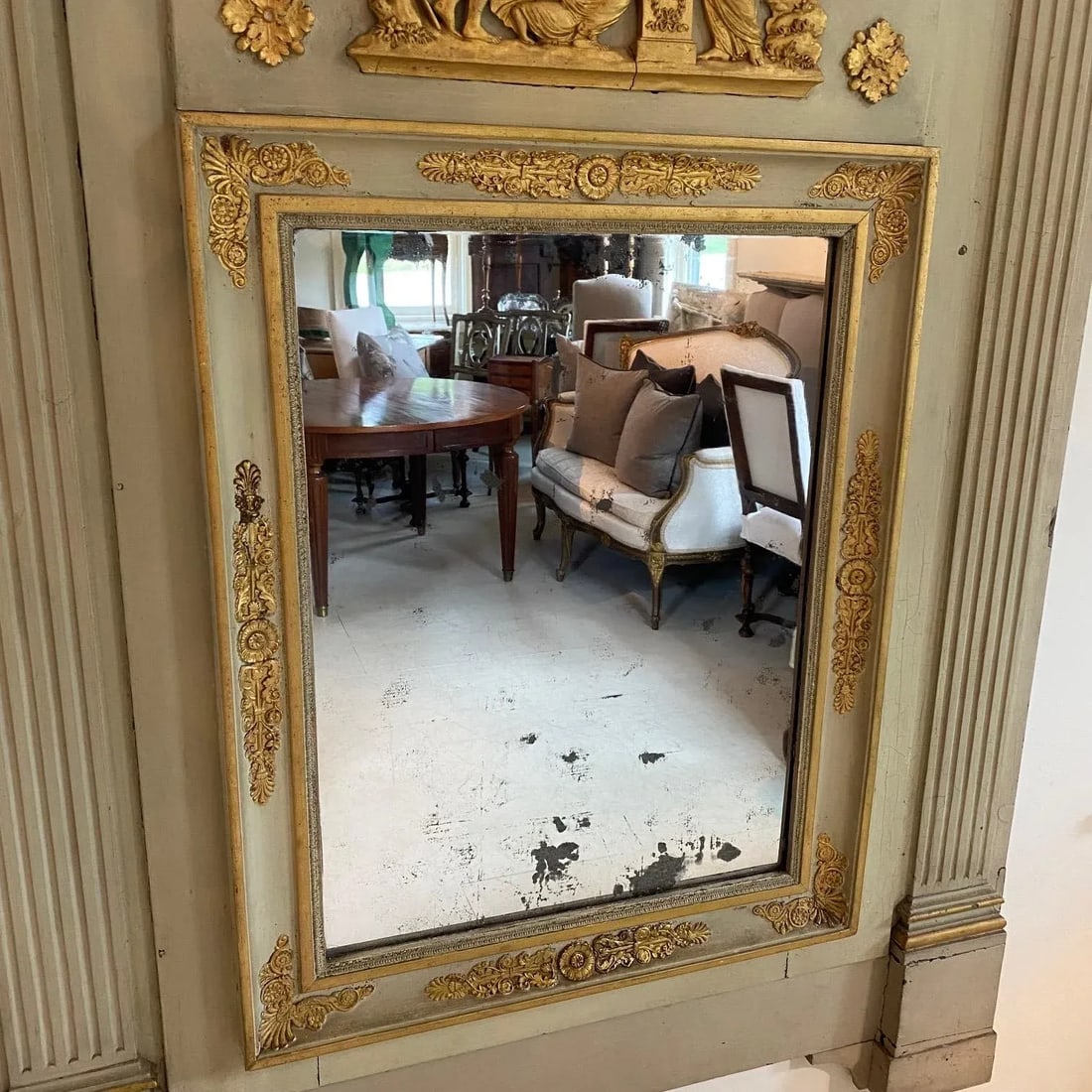 French Early 19th Century Louis Xvi Period Trumeau Mirror - 7