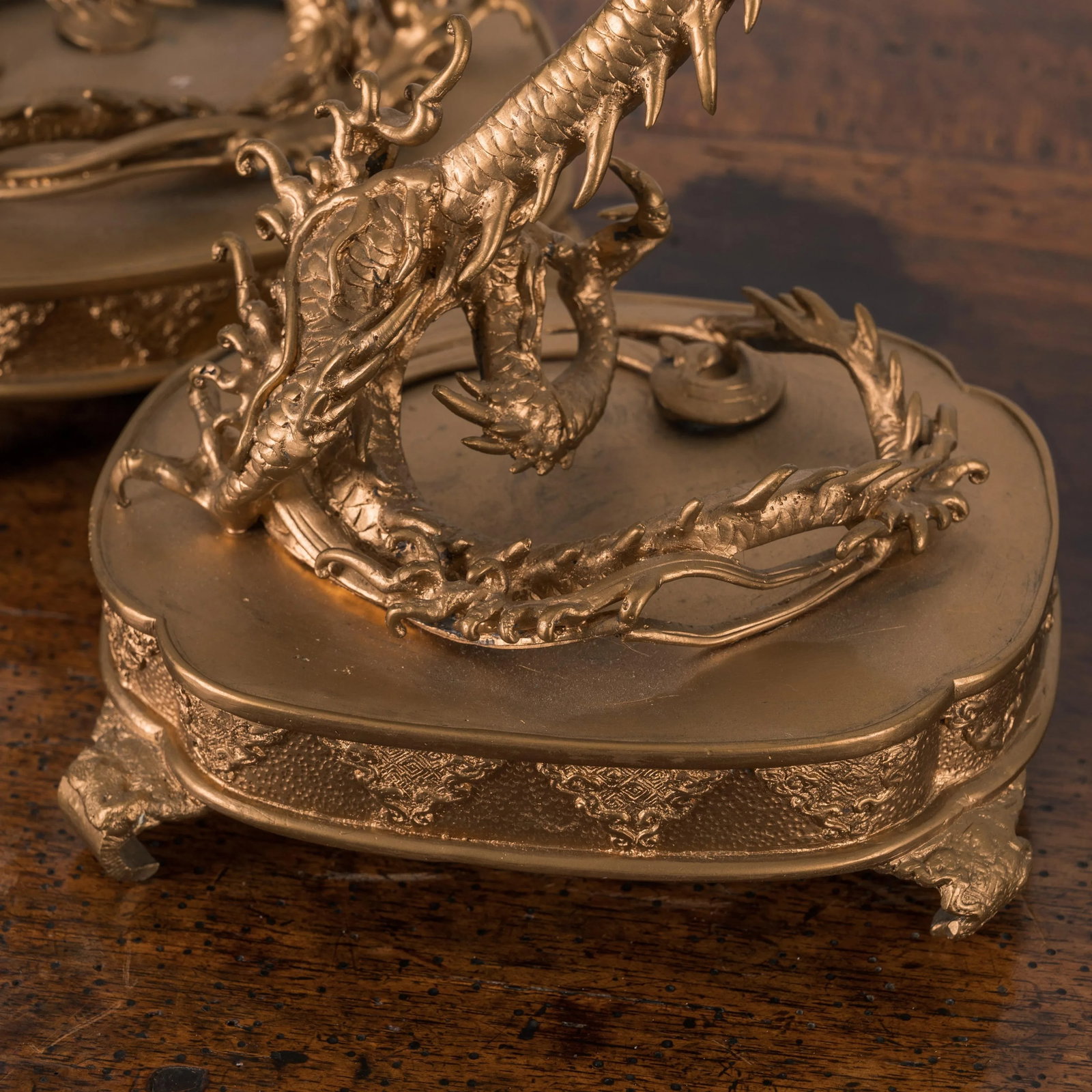 Meiji Dragon Candelabras - a Pair - 10