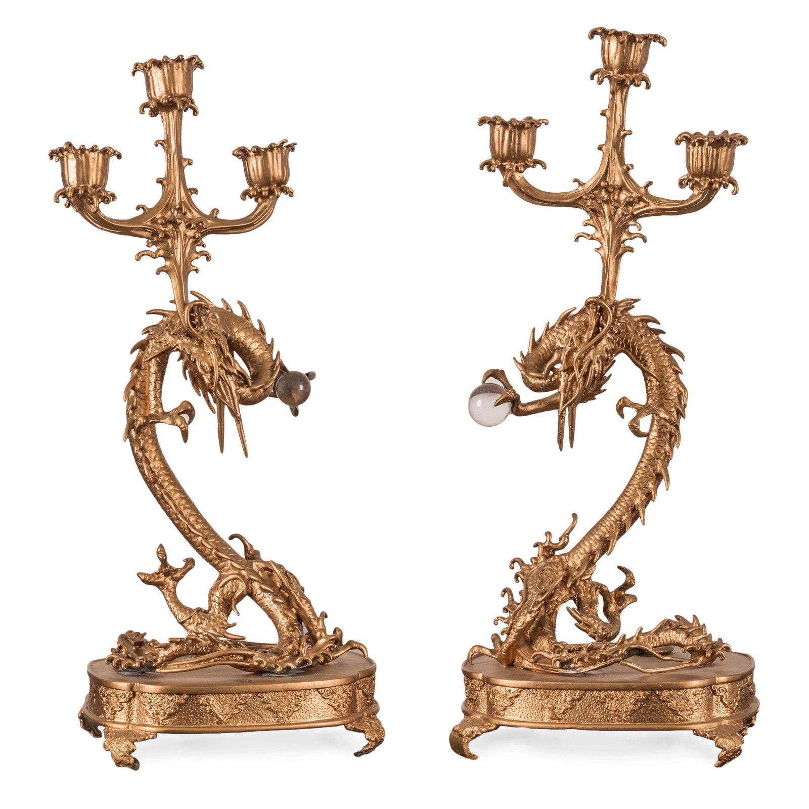 Meiji Dragon Candelabras - a Pair - 12