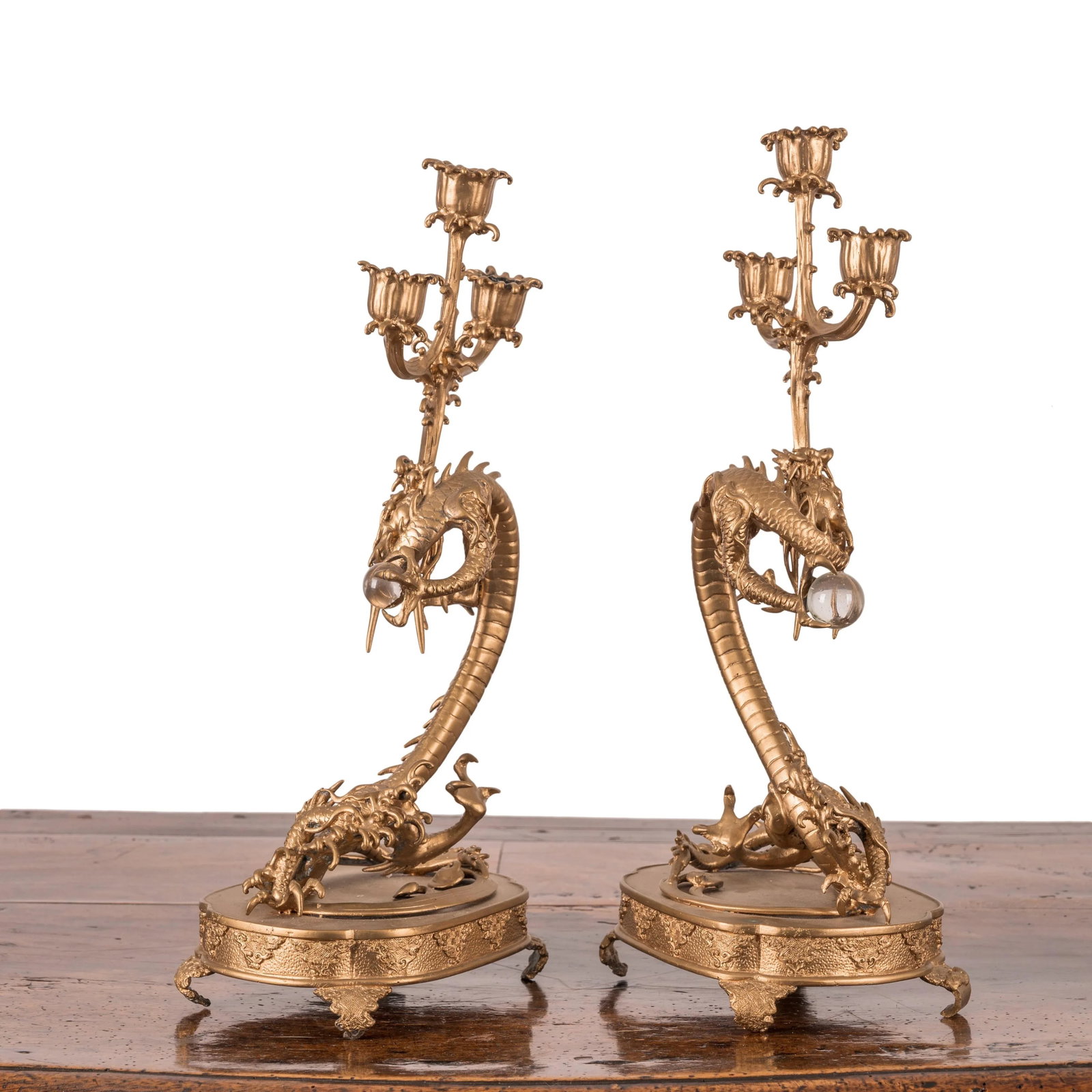Meiji Dragon Candelabras - a Pair - 3