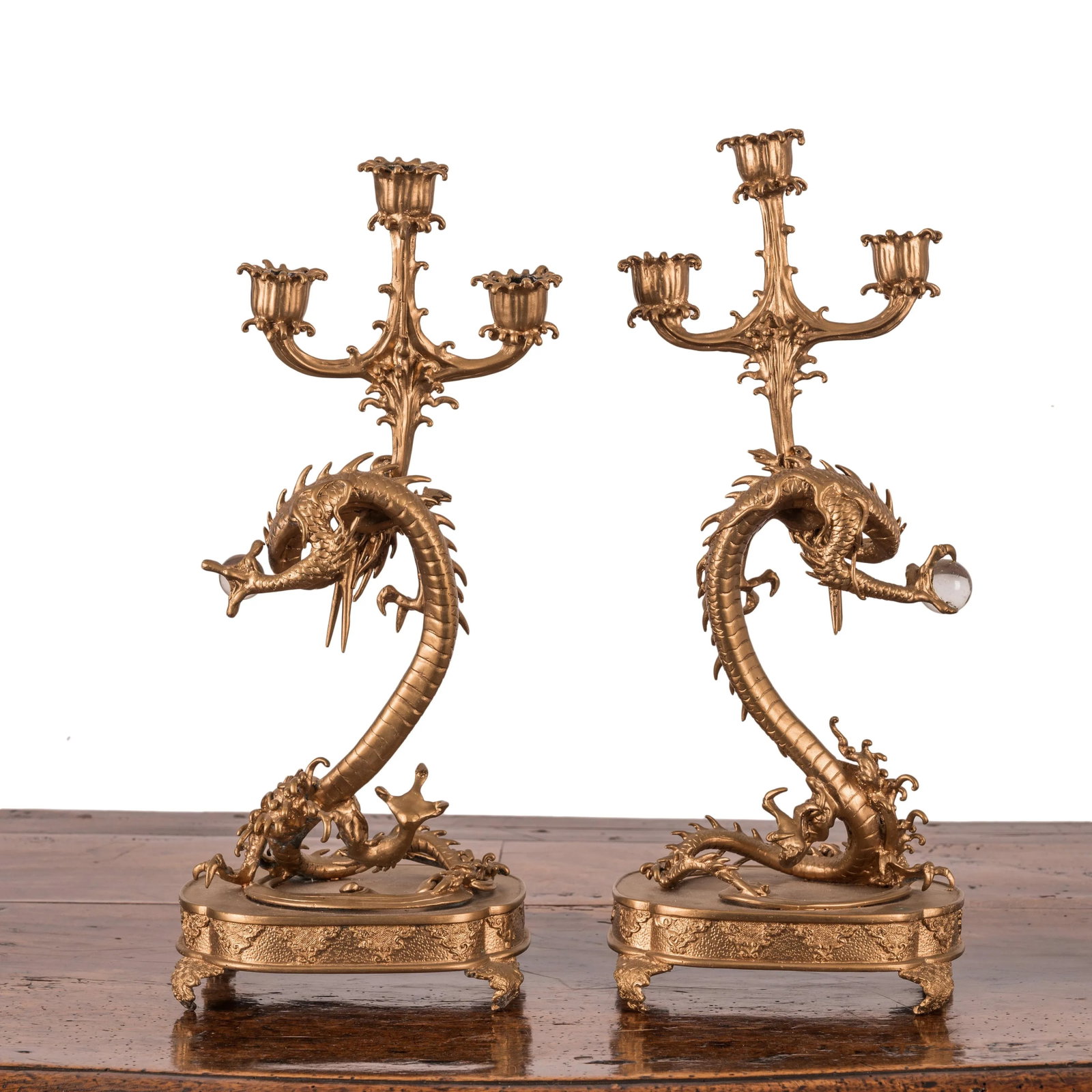 Meiji Dragon Candelabras - a Pair - 6