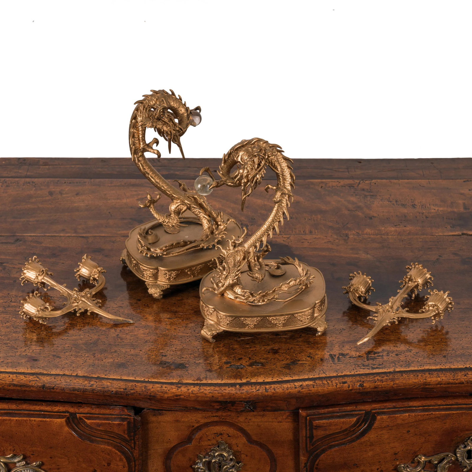 Meiji Dragon Candelabras - a Pair - 7