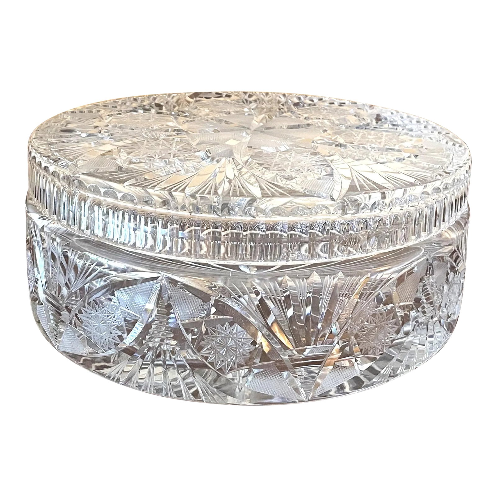 1950s Mid-Century Waterford Large Leaded Crystal Decorative Centerpiece Container With Lid (1 of 8)