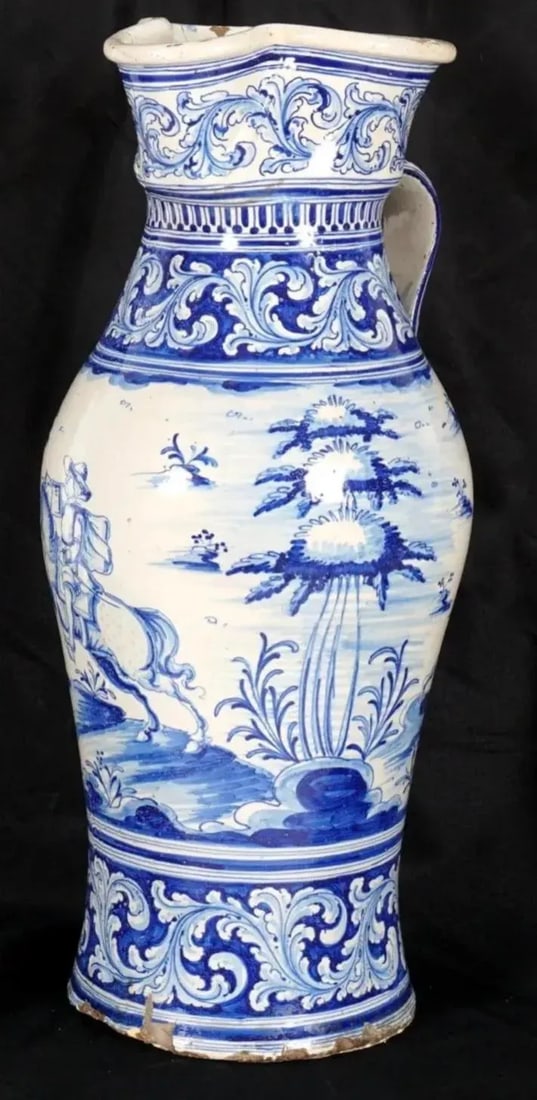 Large 18th/19th Century French Faience Pitcher - 2