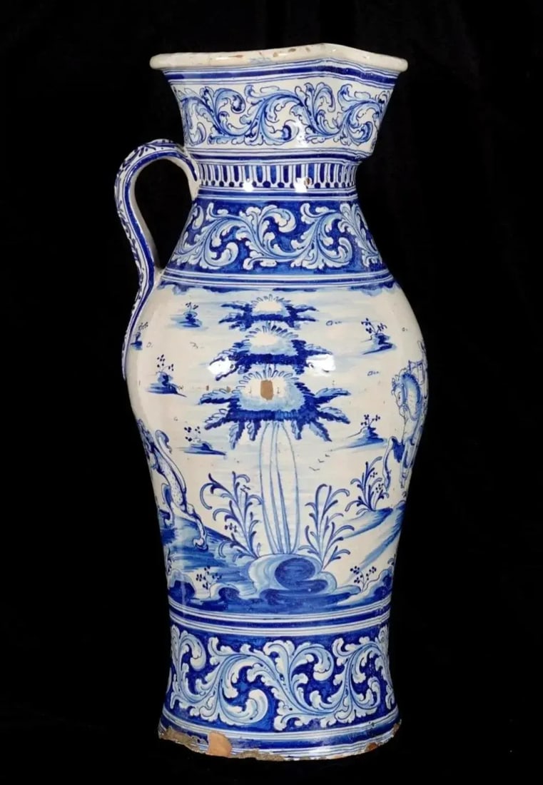 Large 18th/19th Century French Faience Pitcher - 5