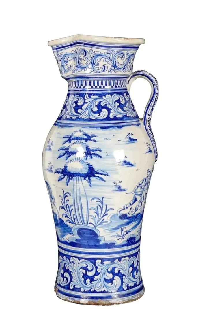 Large 18th/19th Century French Faience Pitcher - 8