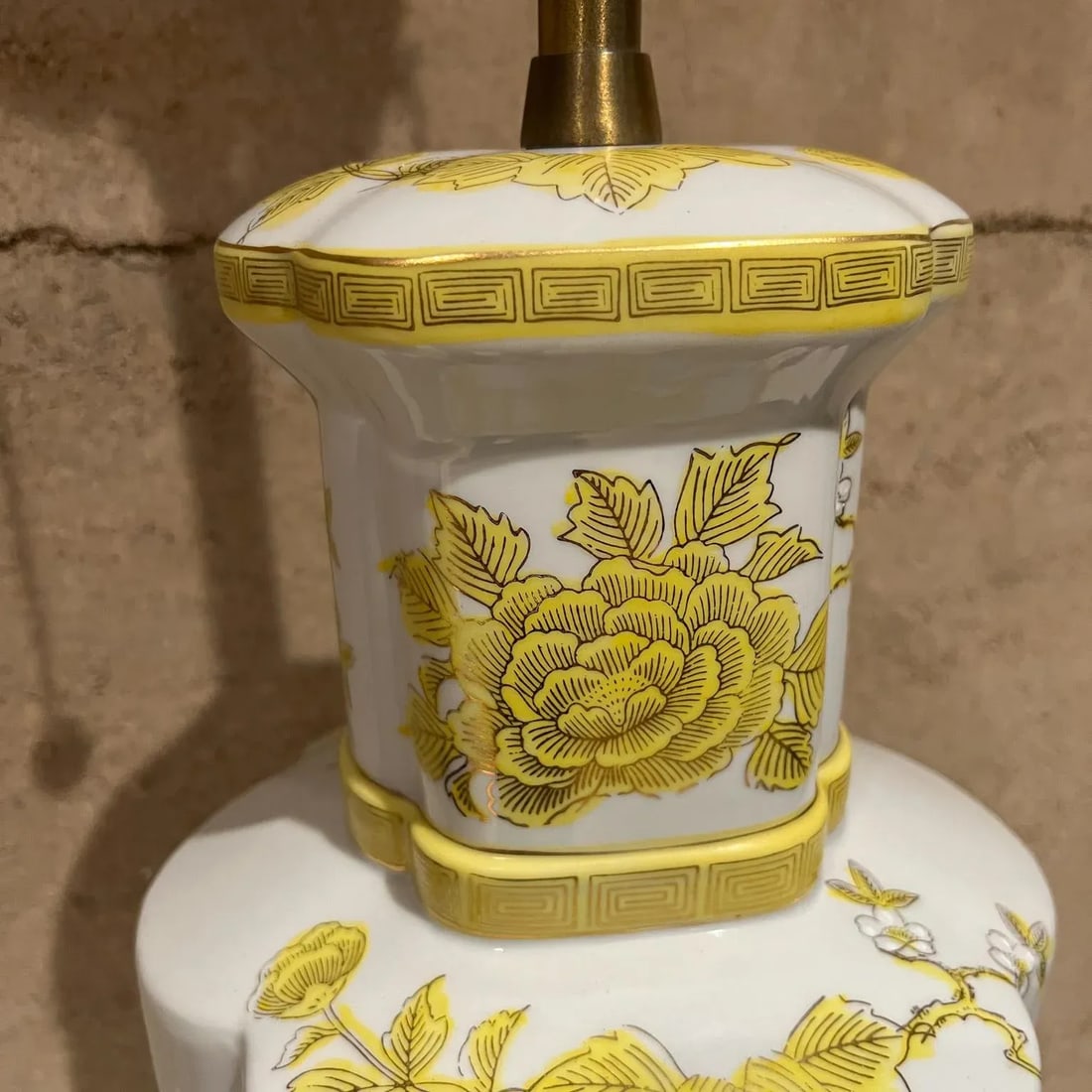 1960s Marbro Oriental Table Lamp Floral Porcelain - 4