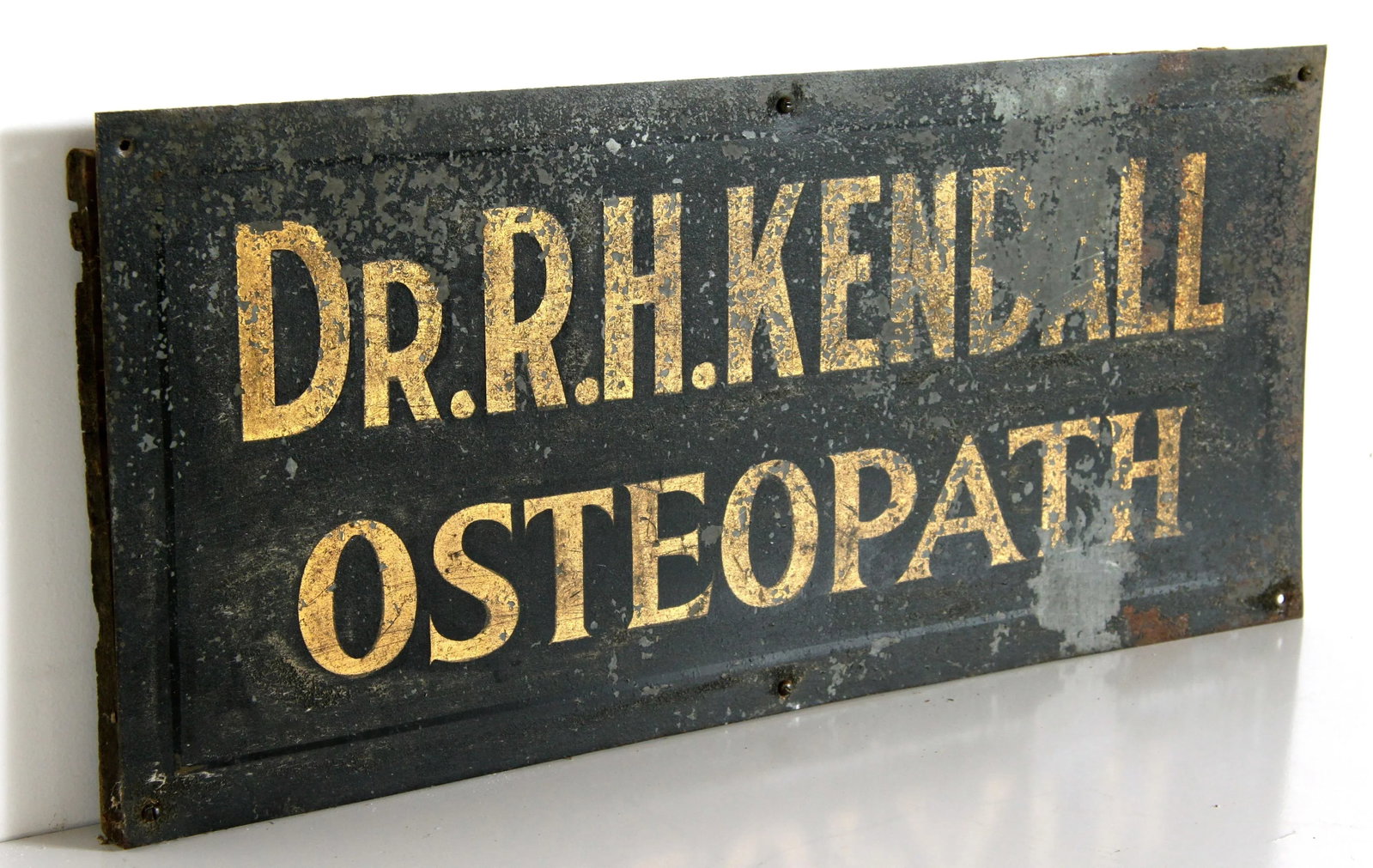 Antique 19th Century Gold Leaf Medical Doctor Architectural Sign - 2