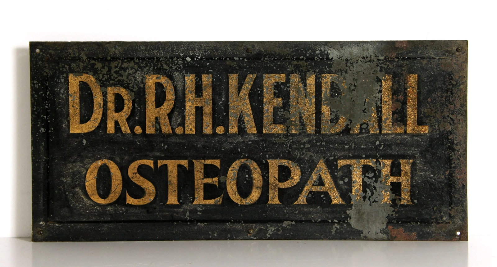 Antique 19th Century Gold Leaf Medical Doctor Architectural Sign - 6