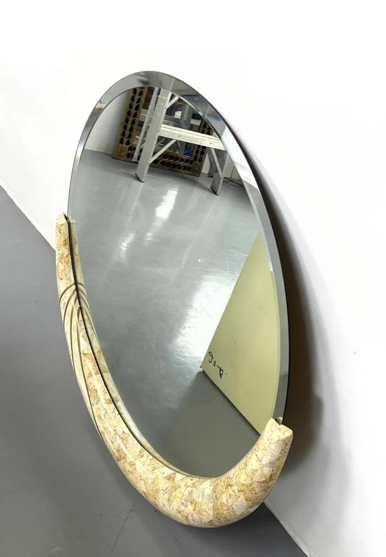 1970s Tessellated Marble Veneer Mirror - 3