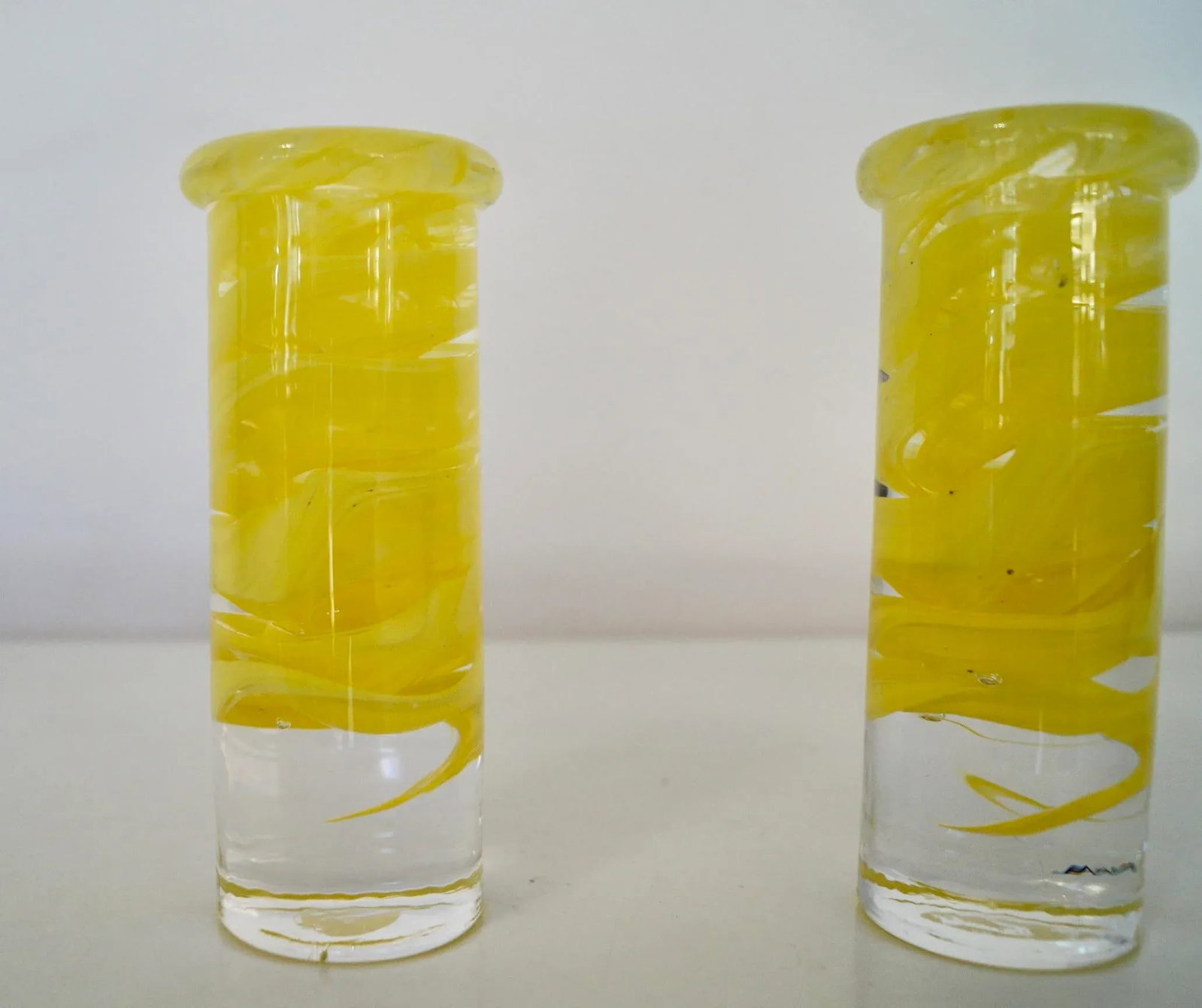 1970's Mid-Century Modern Pop Art Glass Candle Holders - a Pair - 8