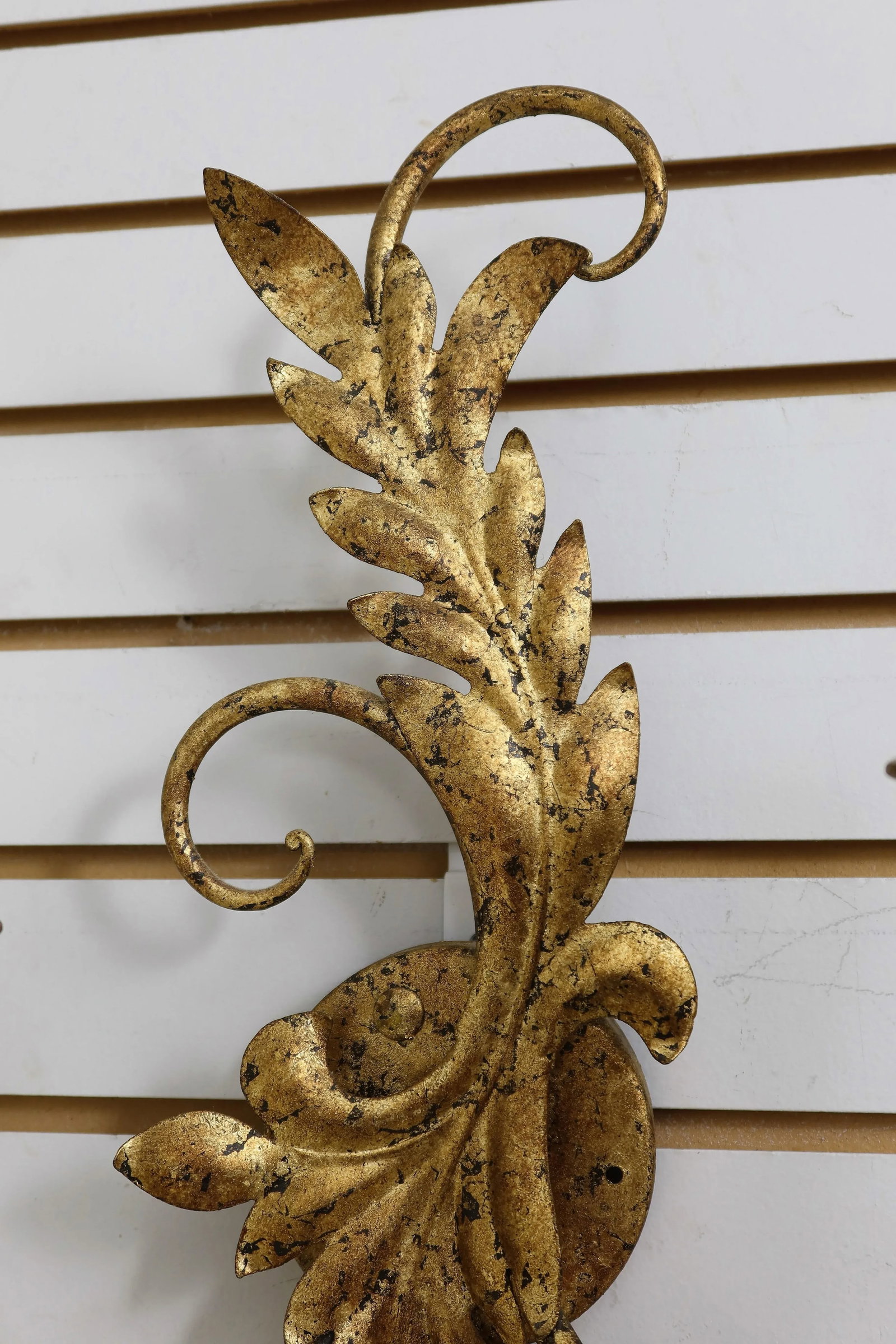 Pair French Style Gold Gilt Metal Candelabra Sconces - 6
