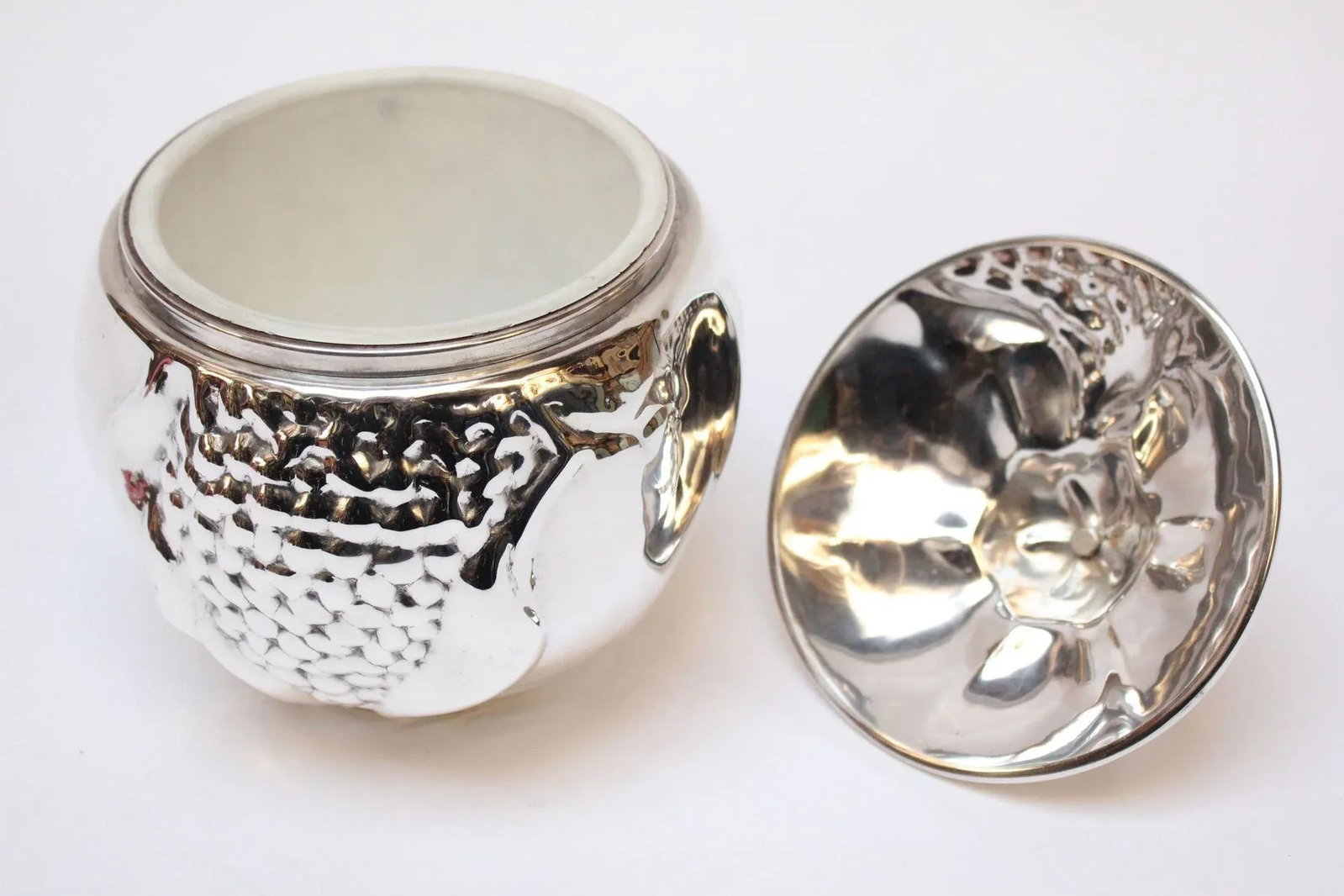 Italian Modernist Silver-Plated Insulated "Pomegranate" Ice Bucket by Teghini - 5