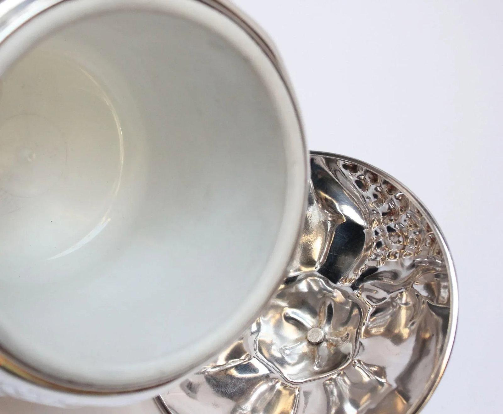 Italian Modernist Silver-Plated Insulated "Pomegranate" Ice Bucket by Teghini - 7