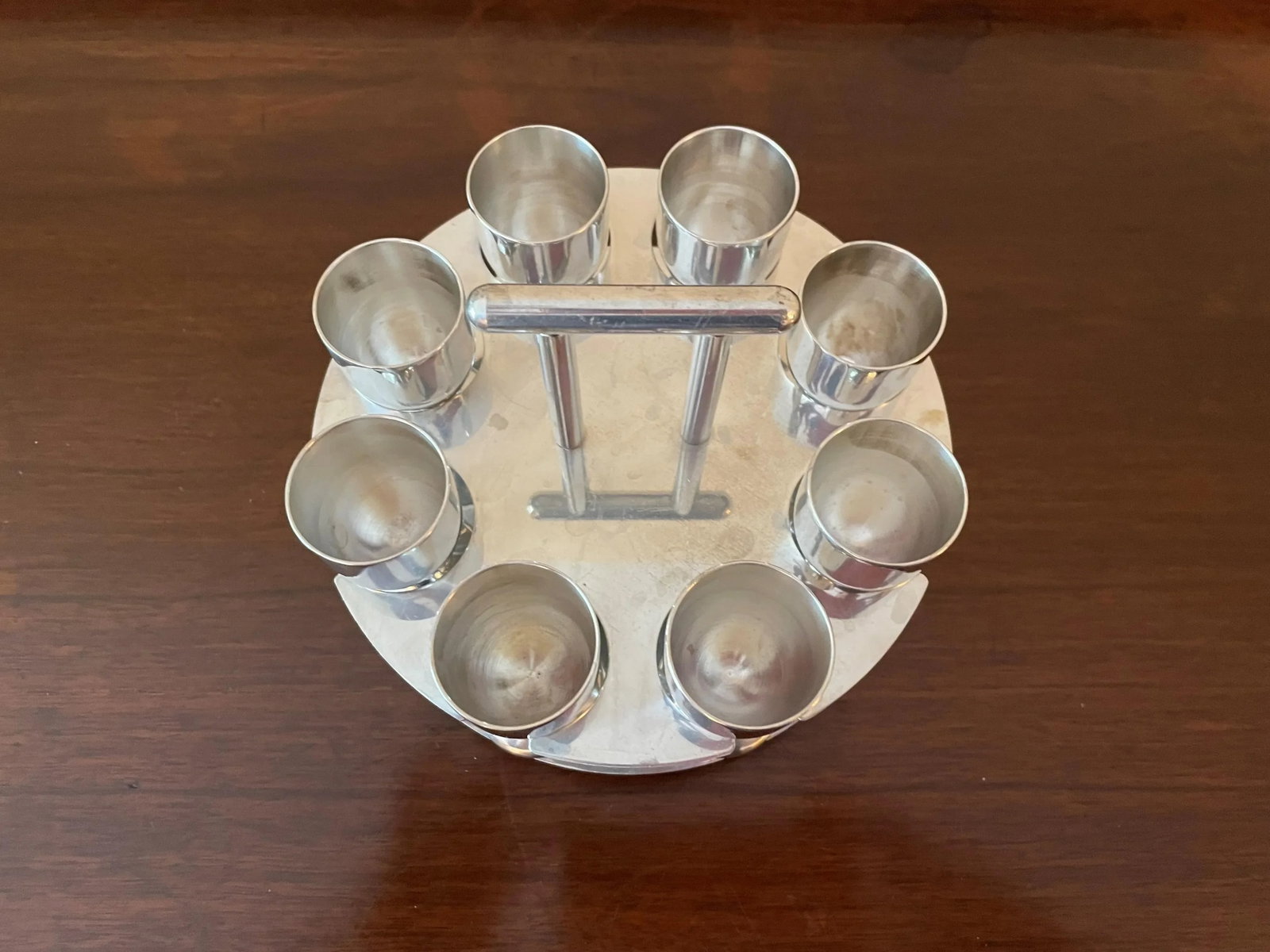 Mid 20th Century Stainless Steel Cordials or Shot Glasses - Set of 8 - 6