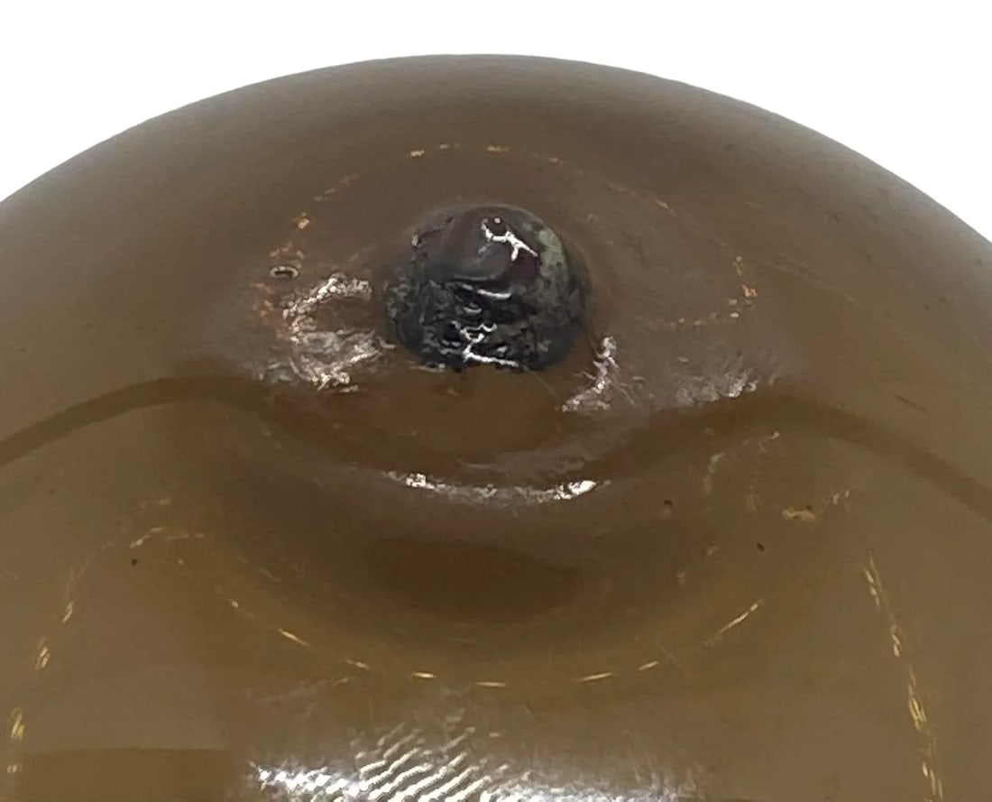 Early 21st Century Decorative Hand Blown Amber Glass Gazing Ball on Black Metal Stand - 7