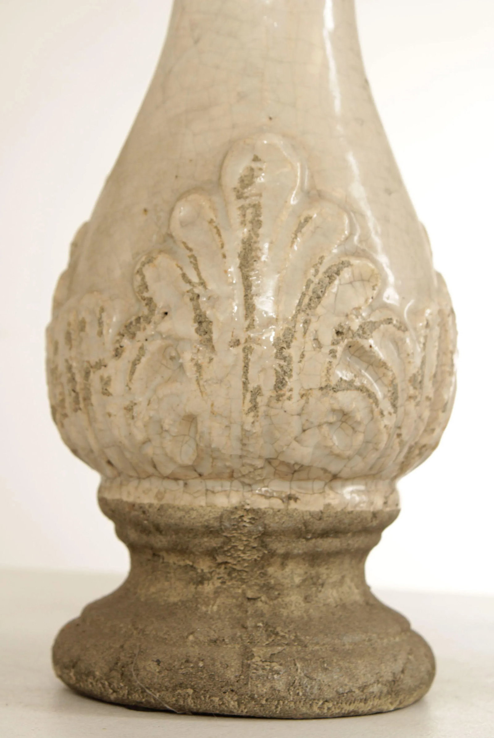 Neoclassical Style Set Glazed Cast Stone Decorative Finials - Set of 3 - 10