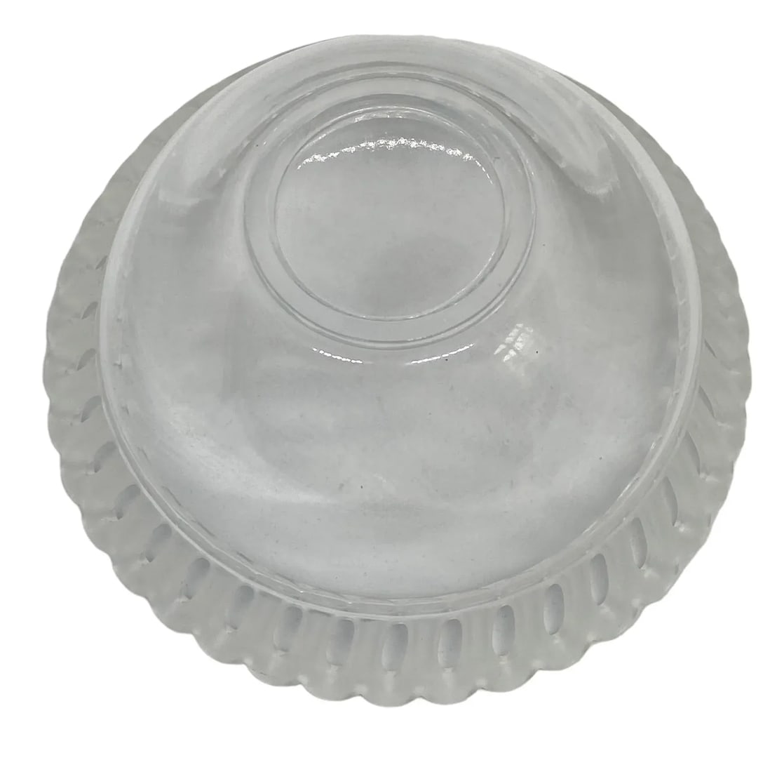 Mid 20th Century "Lalique-Style"Glass Dessert Fruit Bowls With Frosted Reticulated Rims - Set of 8 - 7