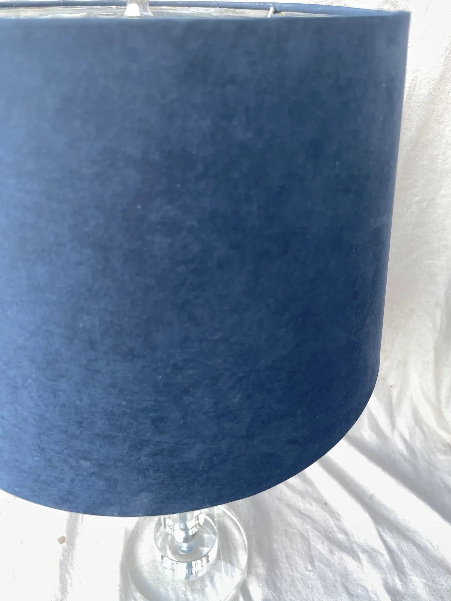 Modern Lucite Cylinder Table Lamp W/Blue Shade - 6