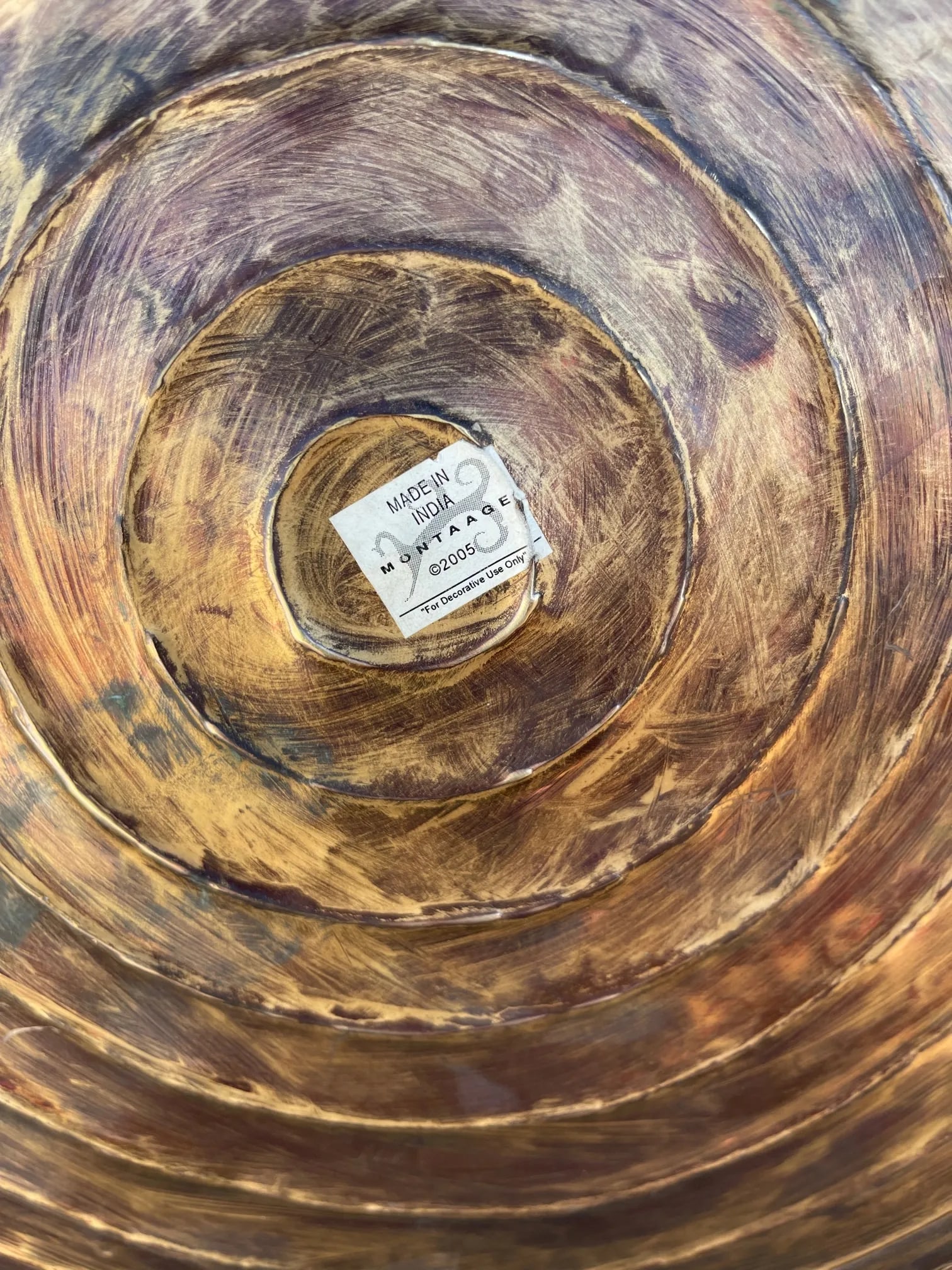 Large Copper Patina Wall Disk - 5