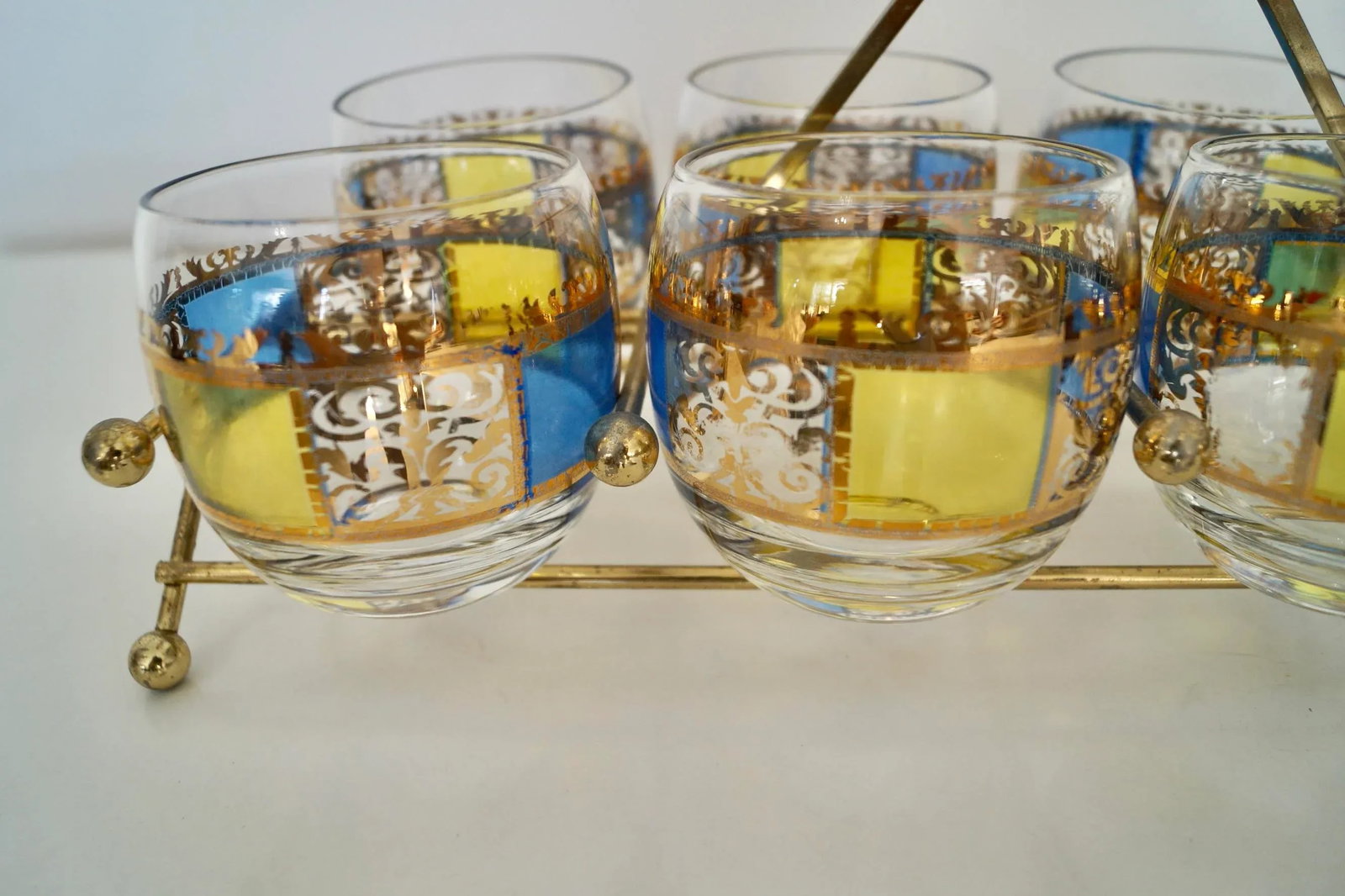1950's Mid-Century Modern Brass Barware Caddy Set - 10