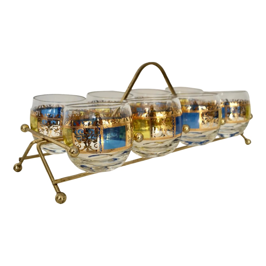 1950's Mid-Century Modern Brass Barware Caddy Set (1 of 13)