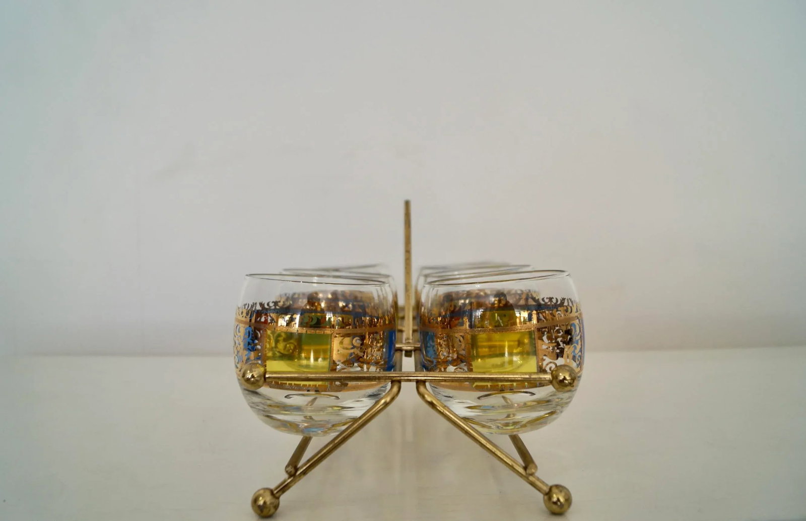 1950's Mid-Century Modern Brass Barware Caddy Set - 7