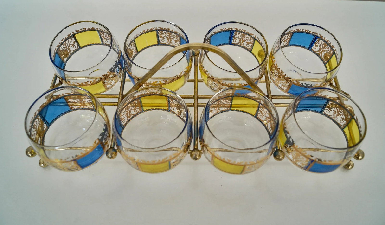1950's Mid-Century Modern Brass Barware Caddy Set - 8