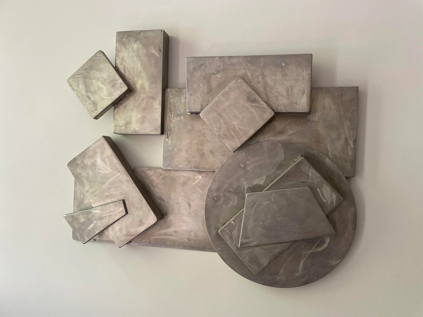 Late 20th Century Brutalist Sculpture Wall Hanging Metal "Shiny Caboose" by Larry Pogue - 3