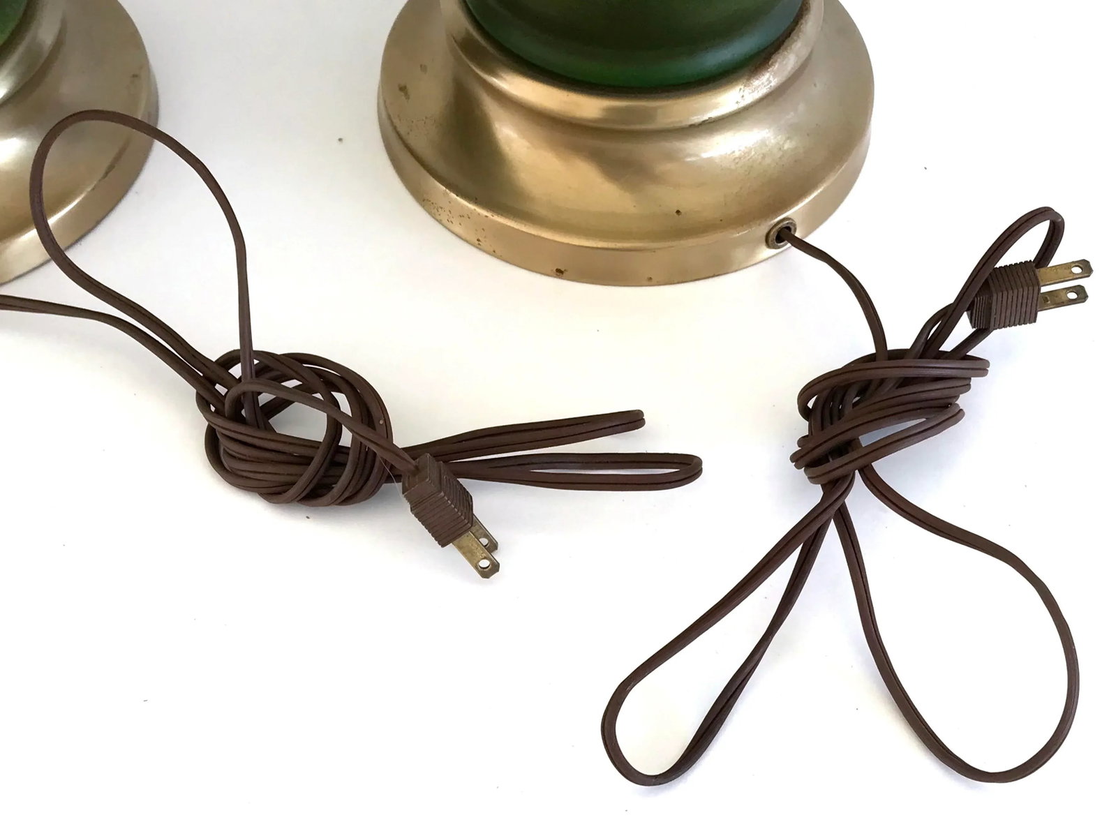 Mid Century Modern Green & Amber Ceramic Table Lamps - a Pair - 8
