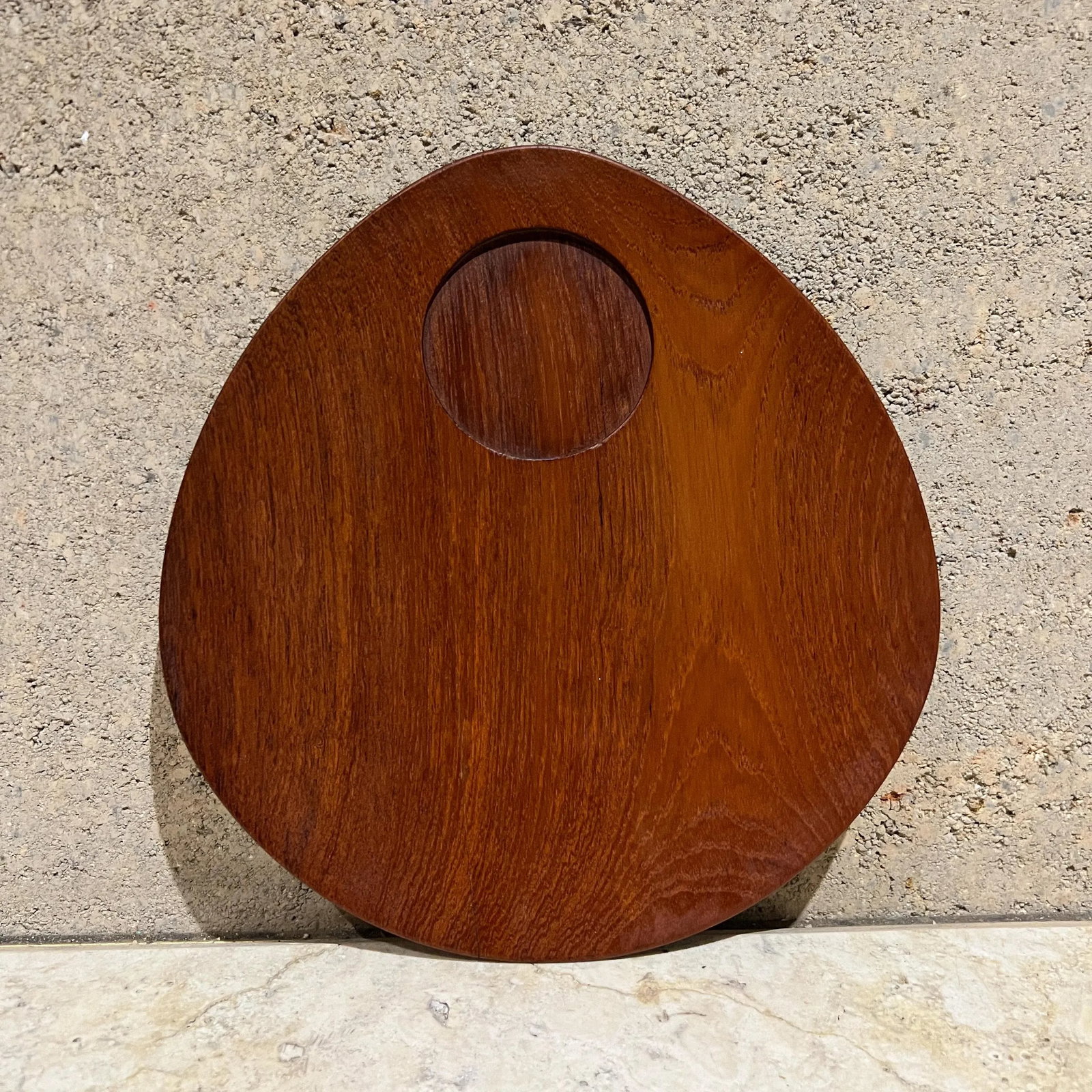 1960s Teakwood Snack Plates Lunning Inc Denmark- Set of 5 - 6