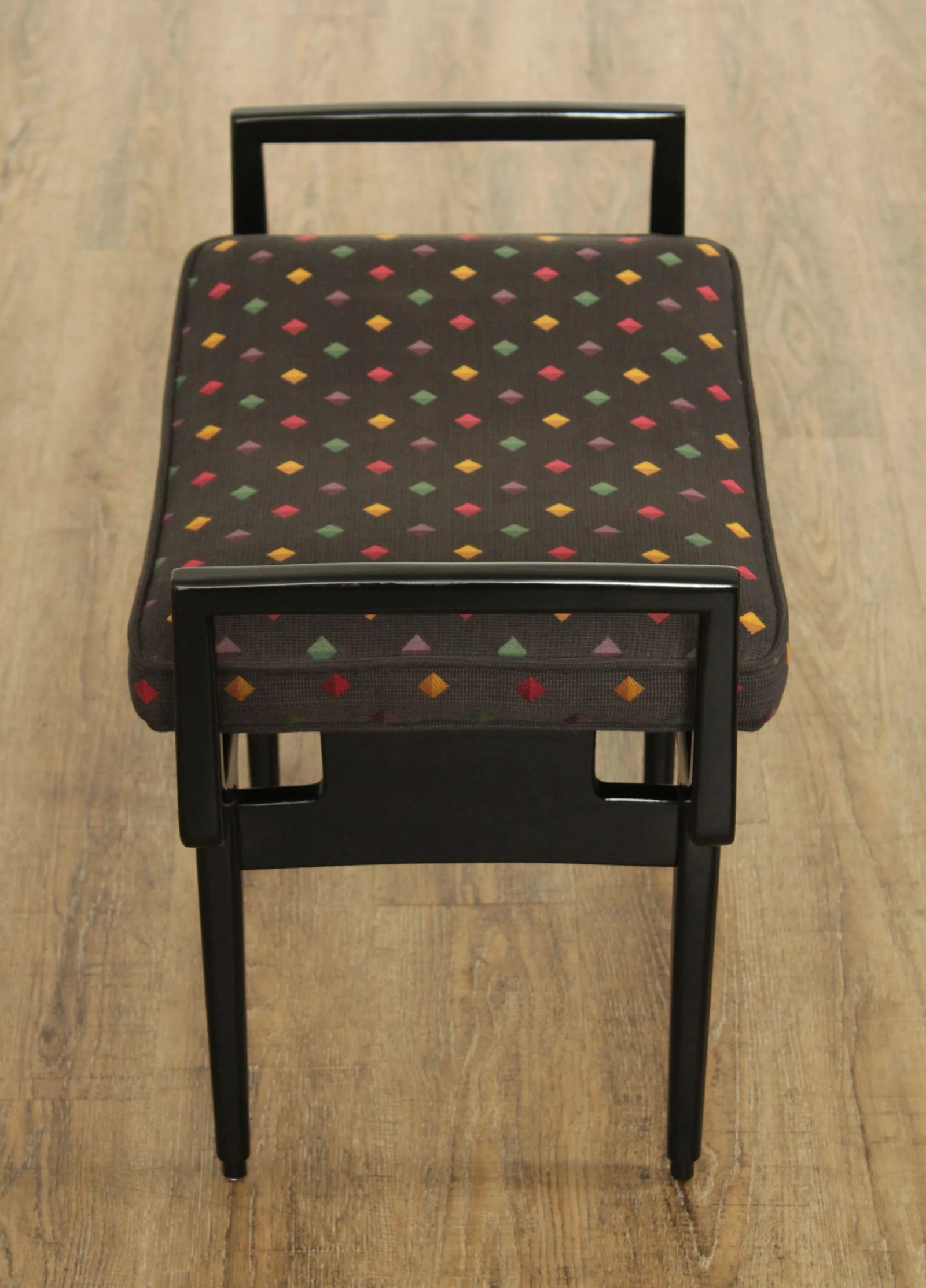 Baker Furniture Mid Century Modern Style Black Lacquered Foot Stool - 4