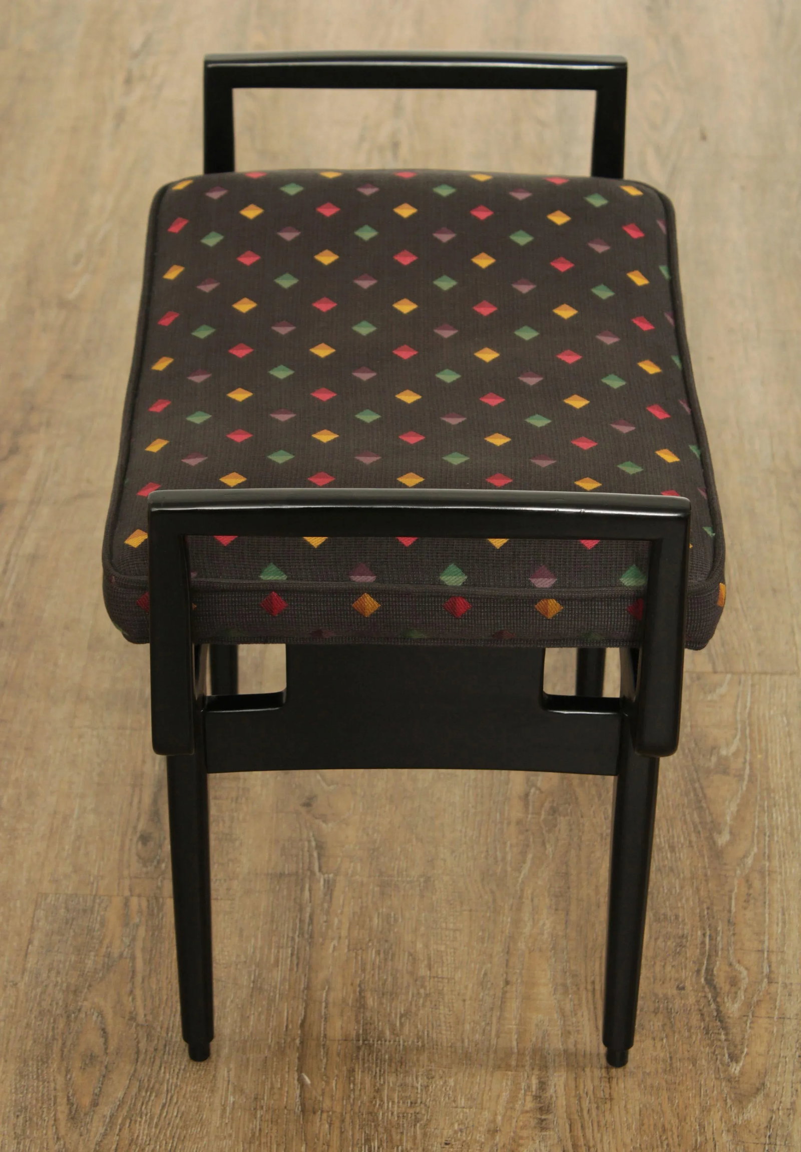 Baker Furniture Mid Century Modern Style Black Lacquered Foot Stool - 6