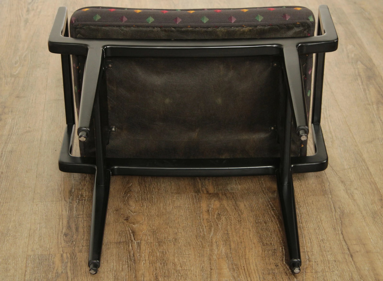 Baker Furniture Mid Century Modern Style Black Lacquered Foot Stool - 8