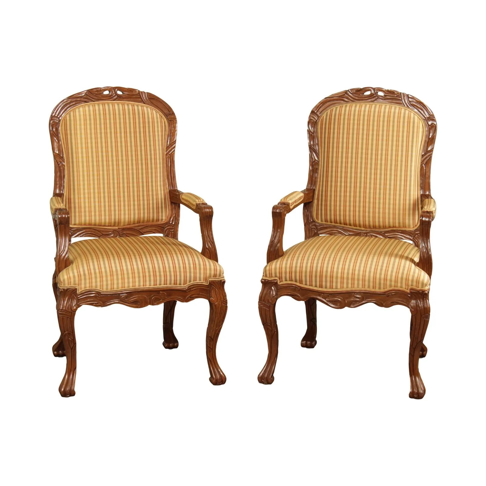Early 21st Century Italmond Furniture French Louis XV Style Fauteuil Armchairs - A Pair - 13