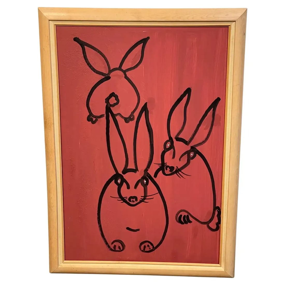 Late 20th Century Modern Portrait of Three Rabbits - 3