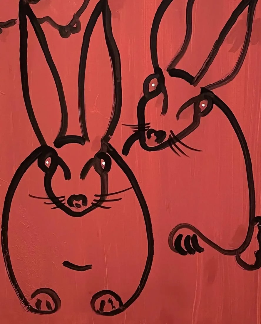 Late 20th Century Modern Portrait of Three Rabbits - 5