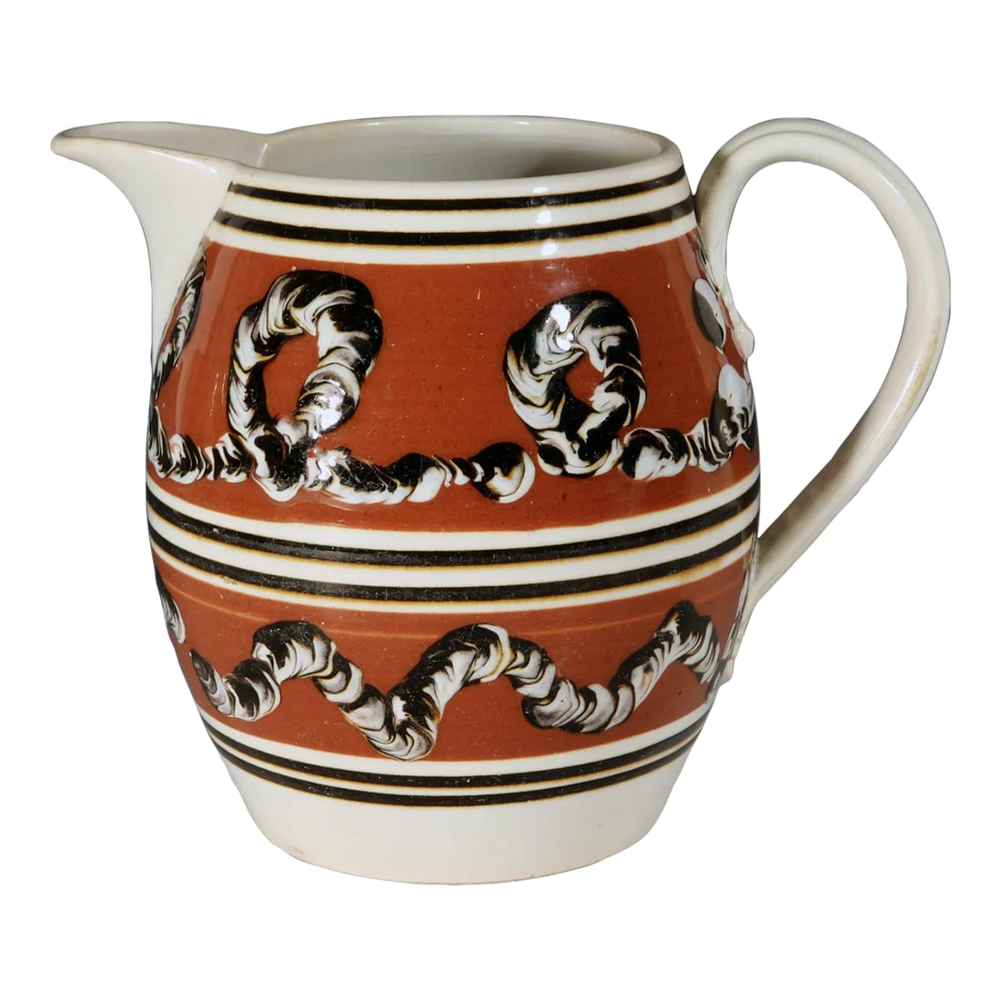 Mocha Pottery Jug With Earthworm Designs (1 of 10)