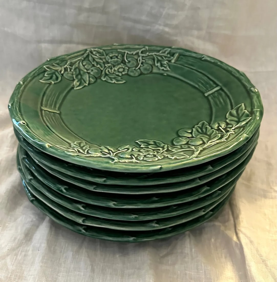 Vintage Verti Green Dinner Plates-A Set - 6