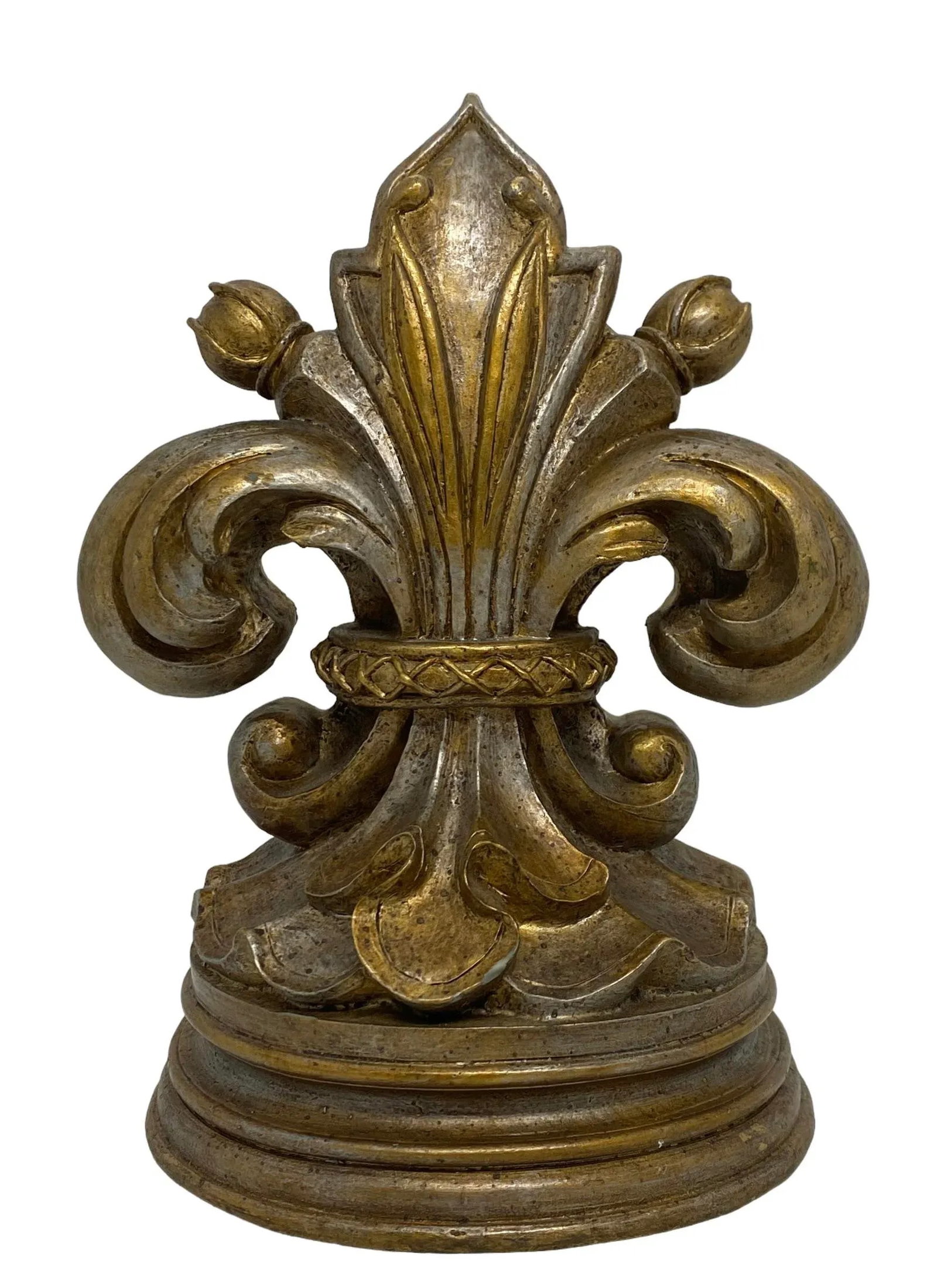 Late 20th Century Fleur De Lis Bookends With Antique Gold Finish - a Pair - 8