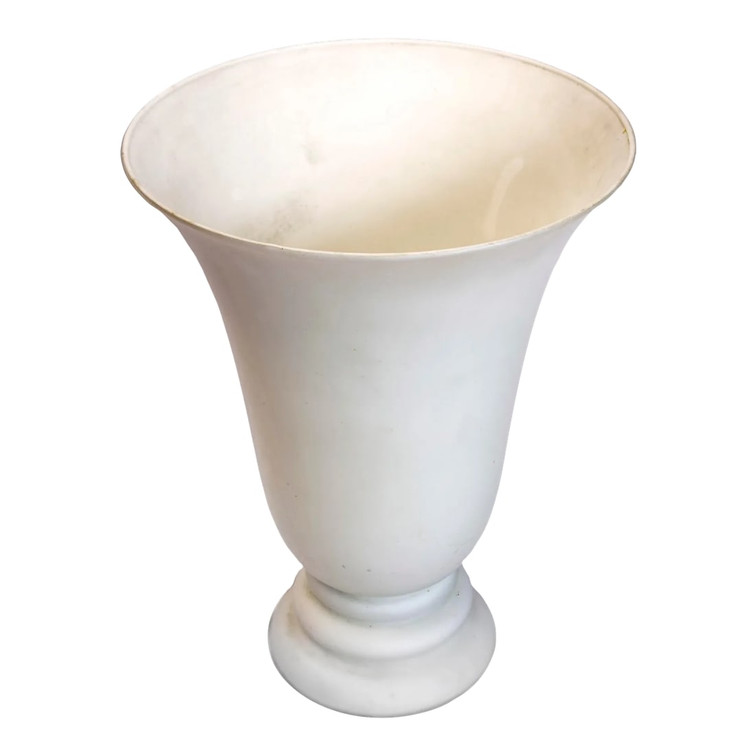 Early 21st Century White Glass Cone Table Lamp: White Glass Cone Table Lamp, Originally from Montreal, Canada. It gives off a Soft Glow to any table top area, Kitchen counter top or bedroom. Condition: Alterations: Original Condition Unaltered
